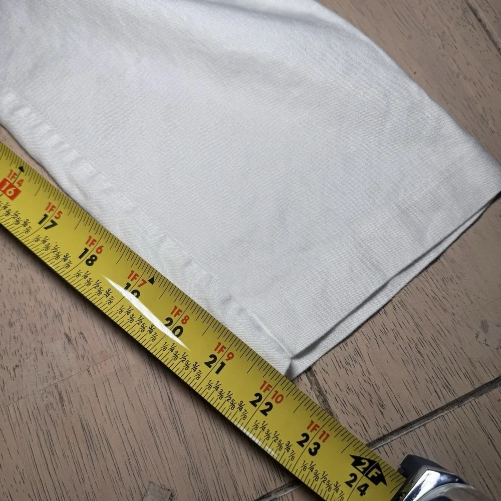 J JILL size‎ S Petite White Linen Blend Cropped Pants Lagenlook Artsy